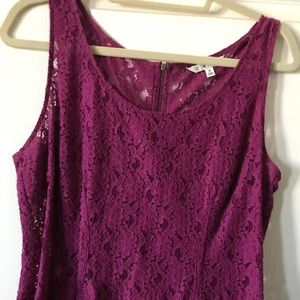 Fuchsia lace top